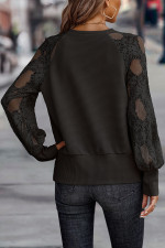Plus Size V Neck Lace Long Sleeve T Shirt GMYS-LWZ0091