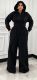 Solid Color Ruched Hooded Sport Two Piece Pants Set CM-60107