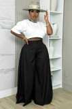 Solid Color Ruched Wide Leg Pants LSD-3066