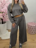 Solid Color Long Sleeve Loose 2 Piece Pants Set ZDF-33563