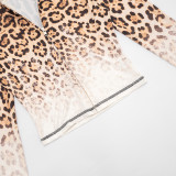 Leopard Printed Long Sleeve Two Piece Pants Set GDSF-J26ST446
