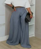 Solid Color Ruched Wide Leg Pants LSD-3066
