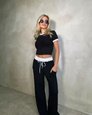 Short Sleeve T Shirt Sport Two Piece Pants Set GMYS-WL8336