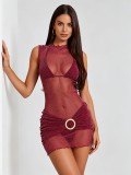 See Through Mesh Sleeveless Mini Dress GAXB-W622DS