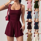 Solid Color Sleeveless Loose Romper GMYS-JQ69072