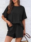 Short Sleeve Solid Color Sport Two Piece Shorts Set GMYS-LL9048