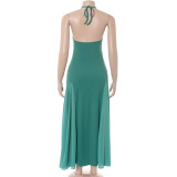 Sleeveless Solid Color Backless Maxi Dress GAXB-A737DS
