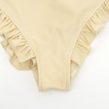 U Neck Tie Up Backless One Piece Swimsuit GAXB-A739BS