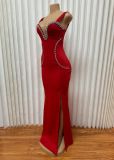 Hot Drill Sleeveless Split Maxi Dress GMYU-9145