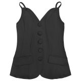 Solid Color Sling Vest Two Piece Shorts Set BY-7801