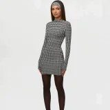 Printed Long Sleeve Mini Dress(With Headscarf) MZ-26023