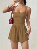 Solid Color Sleeveless Loose Romper GMYS-JQ69072
