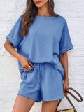 Short Sleeve Solid Color Sport Two Piece Shorts Set GMYS-LL9048