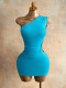 Slash Shoulder Sleeveless Mesh Mini Dress GAXB-W592DS