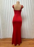 Hot Drill Sleeveless Split Maxi Dress GMYU-9145