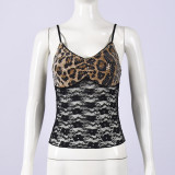 Lace Patchwork Sequin Tie Up Top GNZD-11718TBM