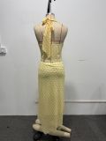 Polka Dot Printed Halterneck Two Piece Skirts Set GAXB-W650ST
