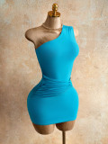 Slash Shoulder Sleeveless Mesh Mini Dress GAXB-W592DS