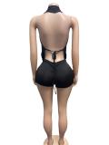 Halterneck Backless Tie Up Romper GFCF-1612