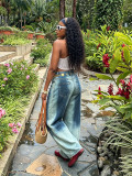 Plus Size Color Block Gradient Loose Jeans GYLN-0476