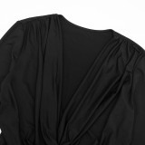 Long Sleeve V Neck Jumpsuit MXBF-J26JP480