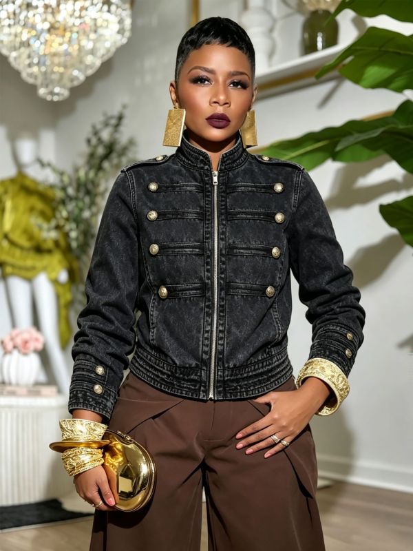Fashion Washed Long Sleeve Denim Coats GYLN-2029