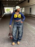 Plus Size Washed Straight Jeans GYLN-6240