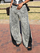 Plus Size Leoaprd Printed Loose Jeans GYLN-2650