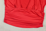 V Neck Solid Color Two Piece Skirts Set(With Headscarf) GJYO-JSD711988