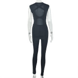 Solid Color Hollow Out Sport Jumpsuit GJYO-JP006051