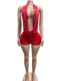 Halterneck Backless Tie Up Romper GFCF-1612