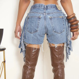 Holes Tassel Denim Shorts GNZD-9394PD