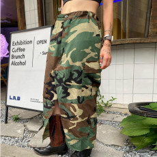 Camouflage Printed Long Skirt GNZD-9121DD
