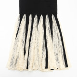 Color Block Lace Square Neck Maxi Dress GAXB-D644DS