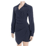 Stripe Long Sleeve Mini Dress GAXB-D474DS