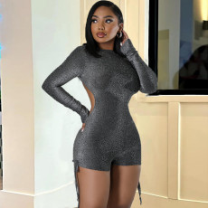 Hollow Out Zipper Long Sleeve Jumpsuit GNZD-9818JHD