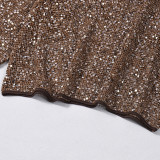 Sequin Hollow Out Top GNZD-60391TBZ