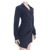 Stripe Long Sleeve Mini Dress GAXB-D474DS