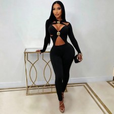 Hollow Out Long Sleeve Jumpsuit GFCF-1603