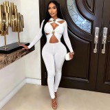 Hollow Out Long Sleeve Jumpsuit GFCF-1603