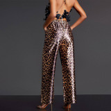Leopard Printed Sequin Casual Pants GNZD-11630PBM