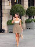 Halterneck Square Neck Color Block Mini Dress GAXB-D624DS