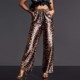 Leopard Printed Sequin Casual Pants GNZD-11630PBM