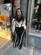 Contrast Color Long Sleeve Two Piece Pants Set SH-391712