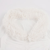 Long Sleeve Solid Color Fur Two Piece Skirts Set GPKJ-MR52039
