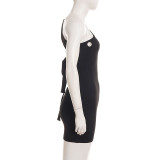 Sexy Single Shoulder Backless Mini Dress GPKJ-MR52392