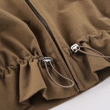 Long Sleeve Zipper Drawstring Jackets GPKJ-MR52538