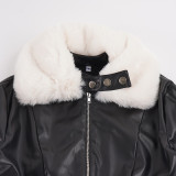 Fur Neck Long Sleeve Leather Jackets GPKJ-MR52384