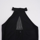 See Through Mesh Patchwork Maxi Dress GPKJ-MR50490