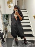 Plus Size Casual Loose Long Sleeve Wide Leg Jumpsuit BMF-2821